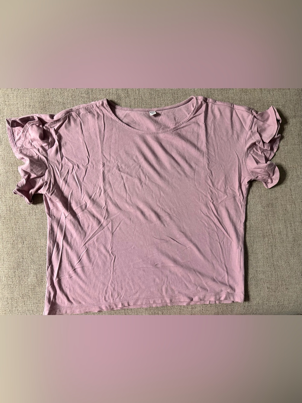 Uniqlo Pink Ruffle Sleeve Tee